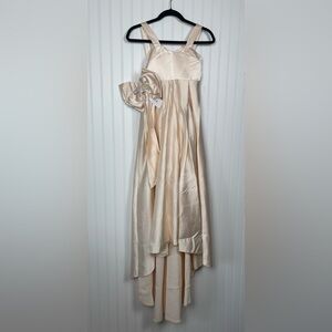 Lavetir Elegant Cream Champagne Satin Gown Wedding Bridal Formal Dress Girls 8